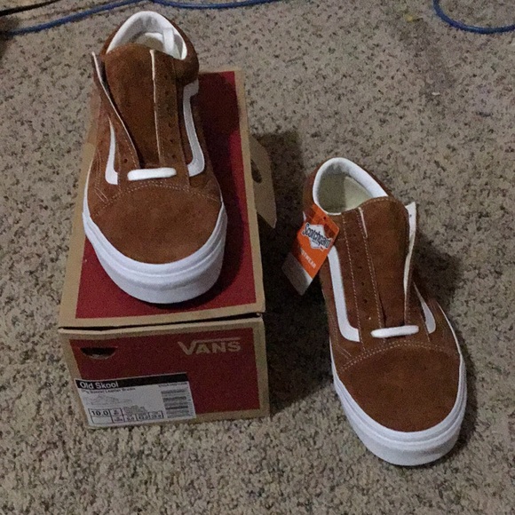 vans old skool pig suede leather brown